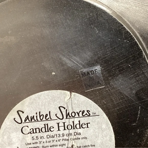 ⚫️ Pair of Sanibel Shores Pewter / Aluminum Crafted Candle Holders - Decor - Picture 9 of 16